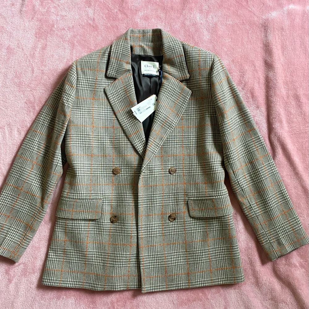 Clare V x Monoprix Brown Orange Blazer Size 6